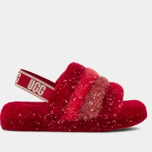 UGG fluff yeah in metallic red - Picture 1 of 7